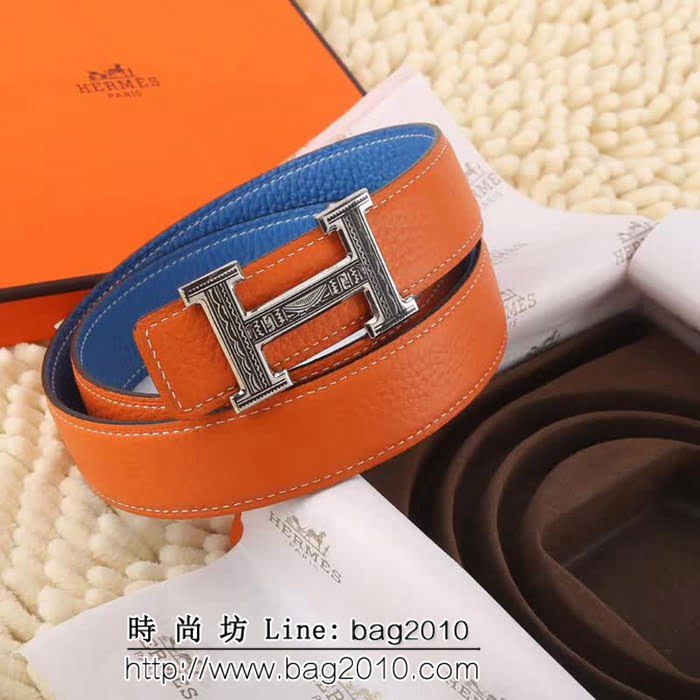 愛馬仕HERMES 純手工精湛原單車線 奢華立體紋 高端男士皮帶 HHG1458